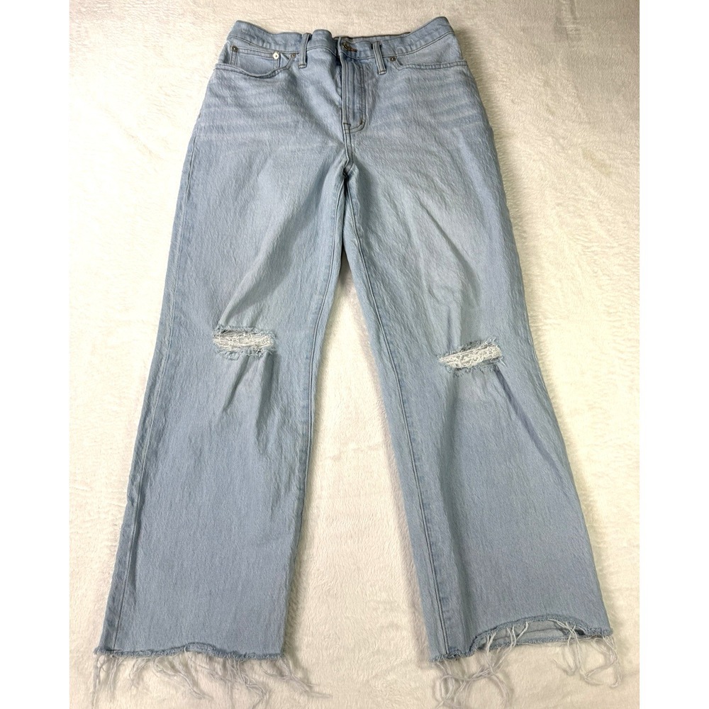 Madewell The Perfect Vintage‎ Straight Jean Womens 29 Raw Hem Distressed